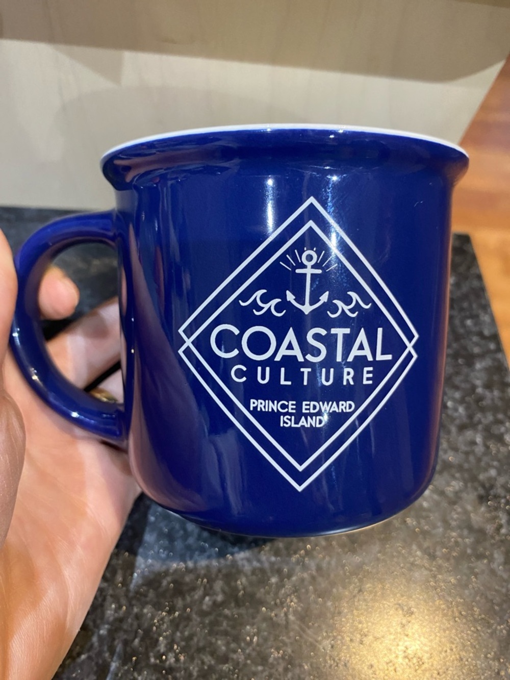 Prince Edward Island Coastal Culture Navy Blue Coffee Tea Cup Mug Gift Travel
